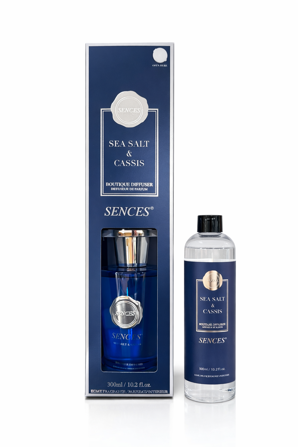 Sences Sea Salt & Cassis 300ml Diffuser & 300ml Refill Bundle