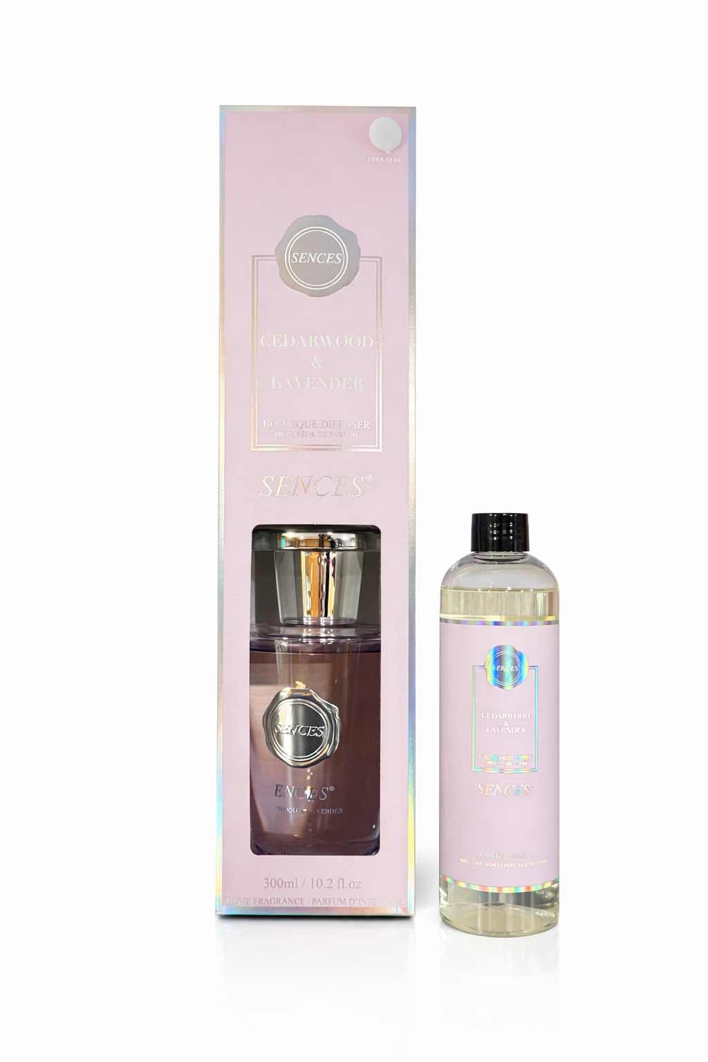 Sences Cedarwood & Lavender 300ml Diffuser & 300ml Refill Bundle