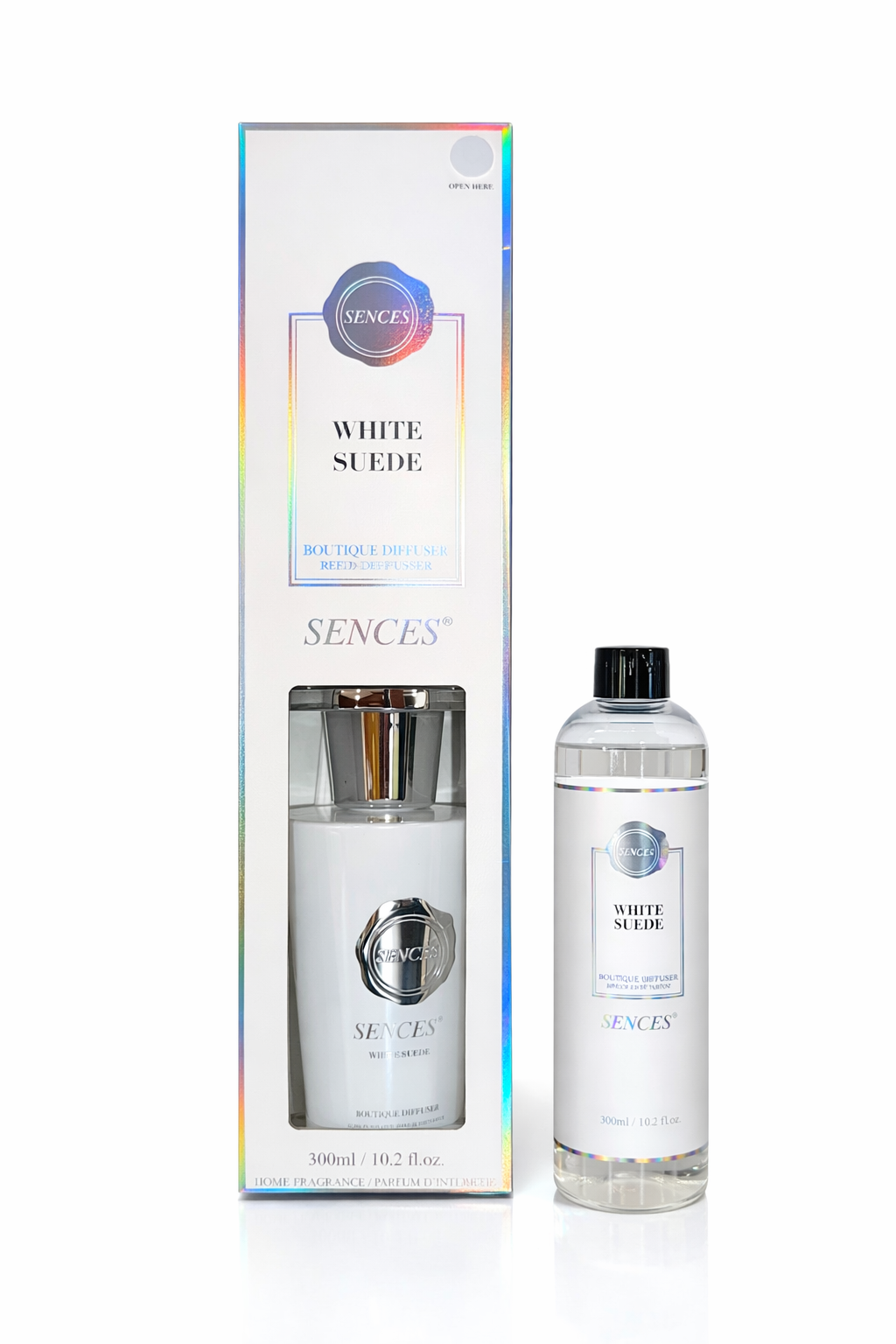 Sences White Suede 300ml Diffuser & 300ml Refill Bundle