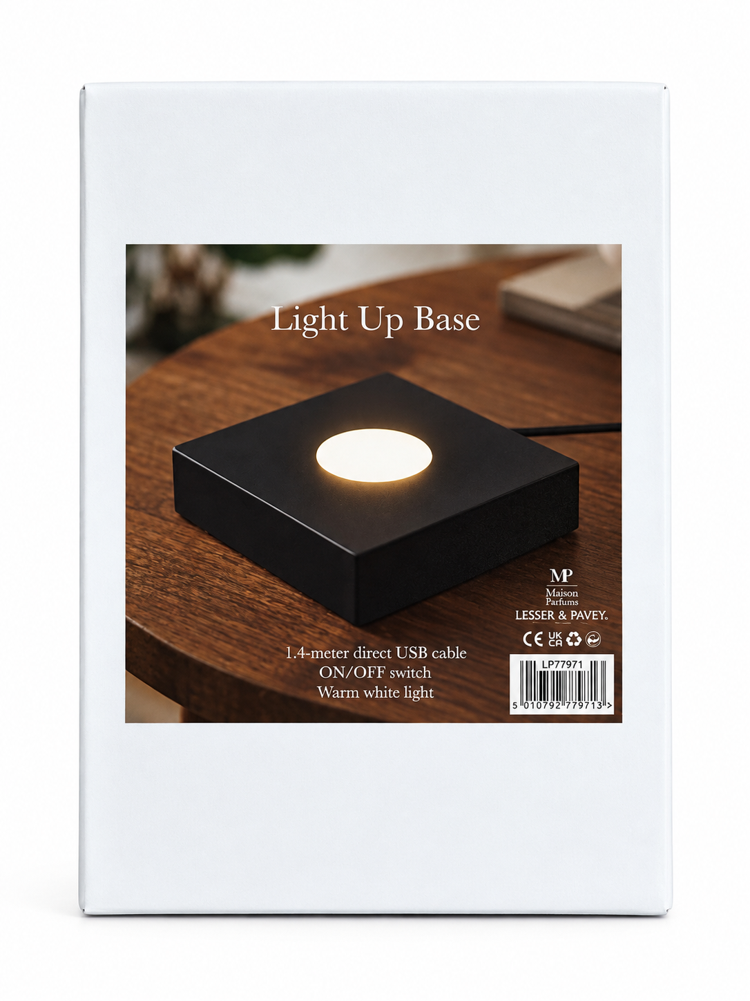 Square Light Up LED Diffuser Base W/USB Cable