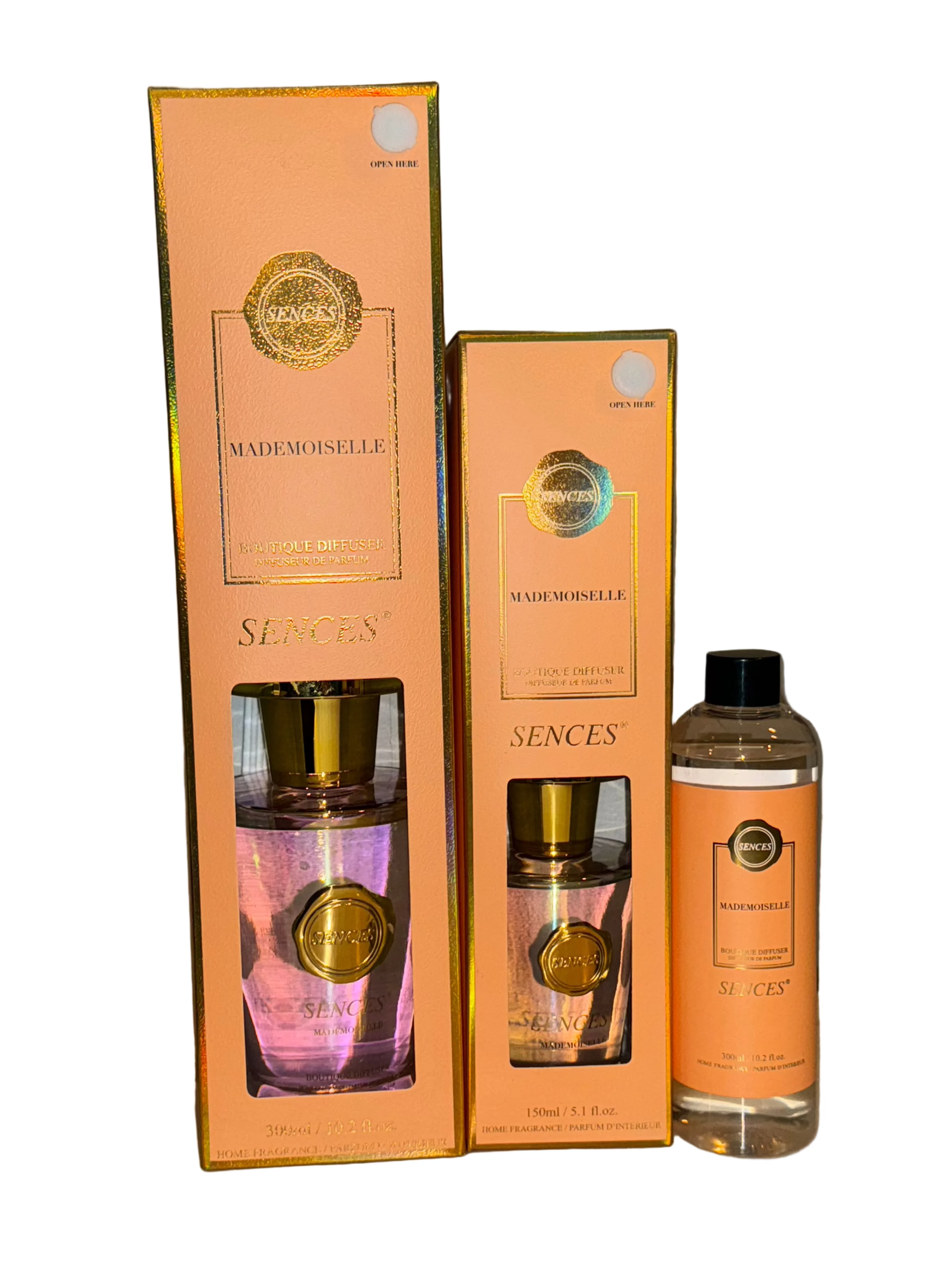 Mademoiselle 300ml Diffuser, 150ml Diffuser & 300ml Refill