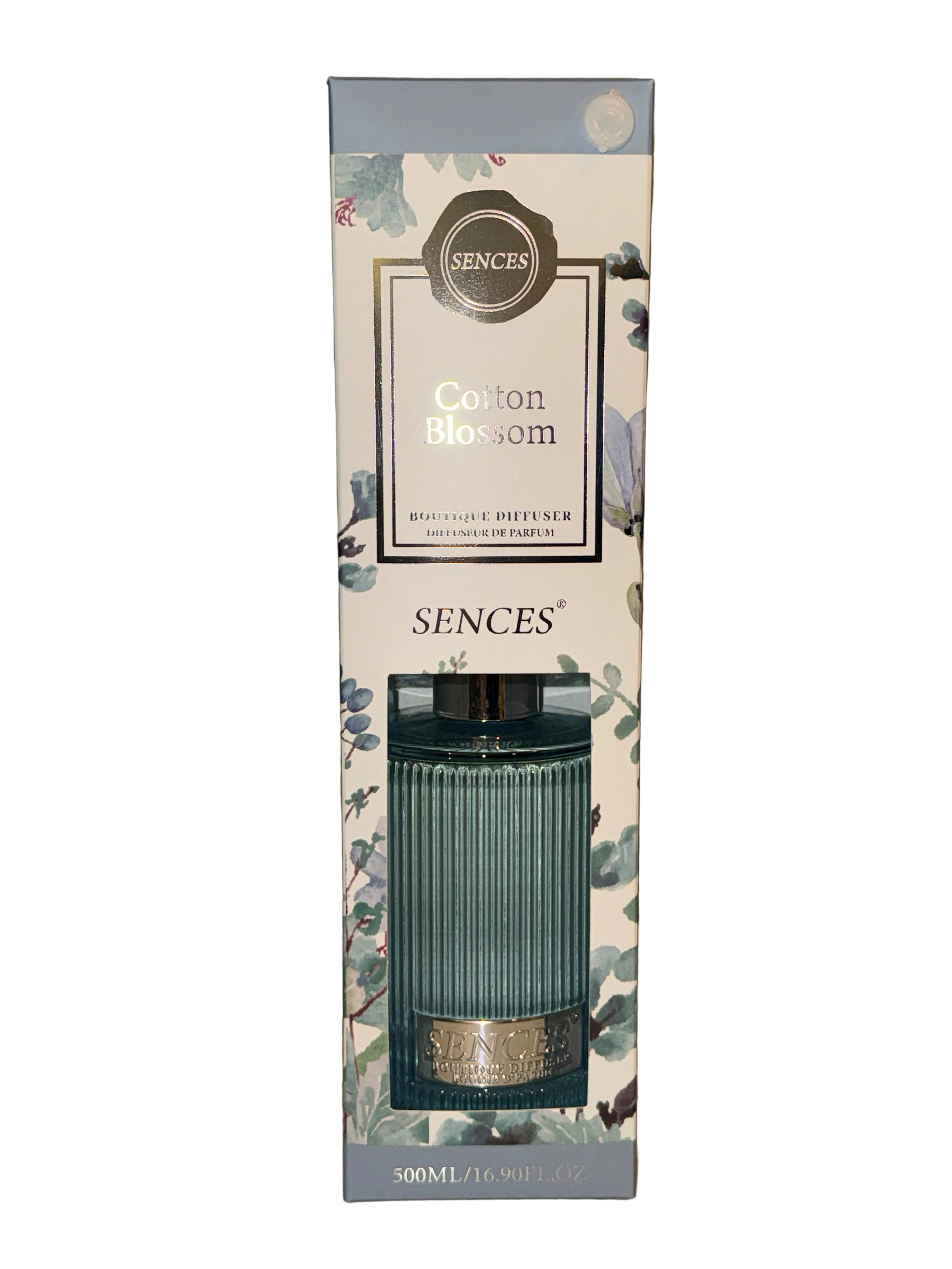 Sences Cotton Blossom 500ml Luxury Ribbed Glass Reed Diffuser