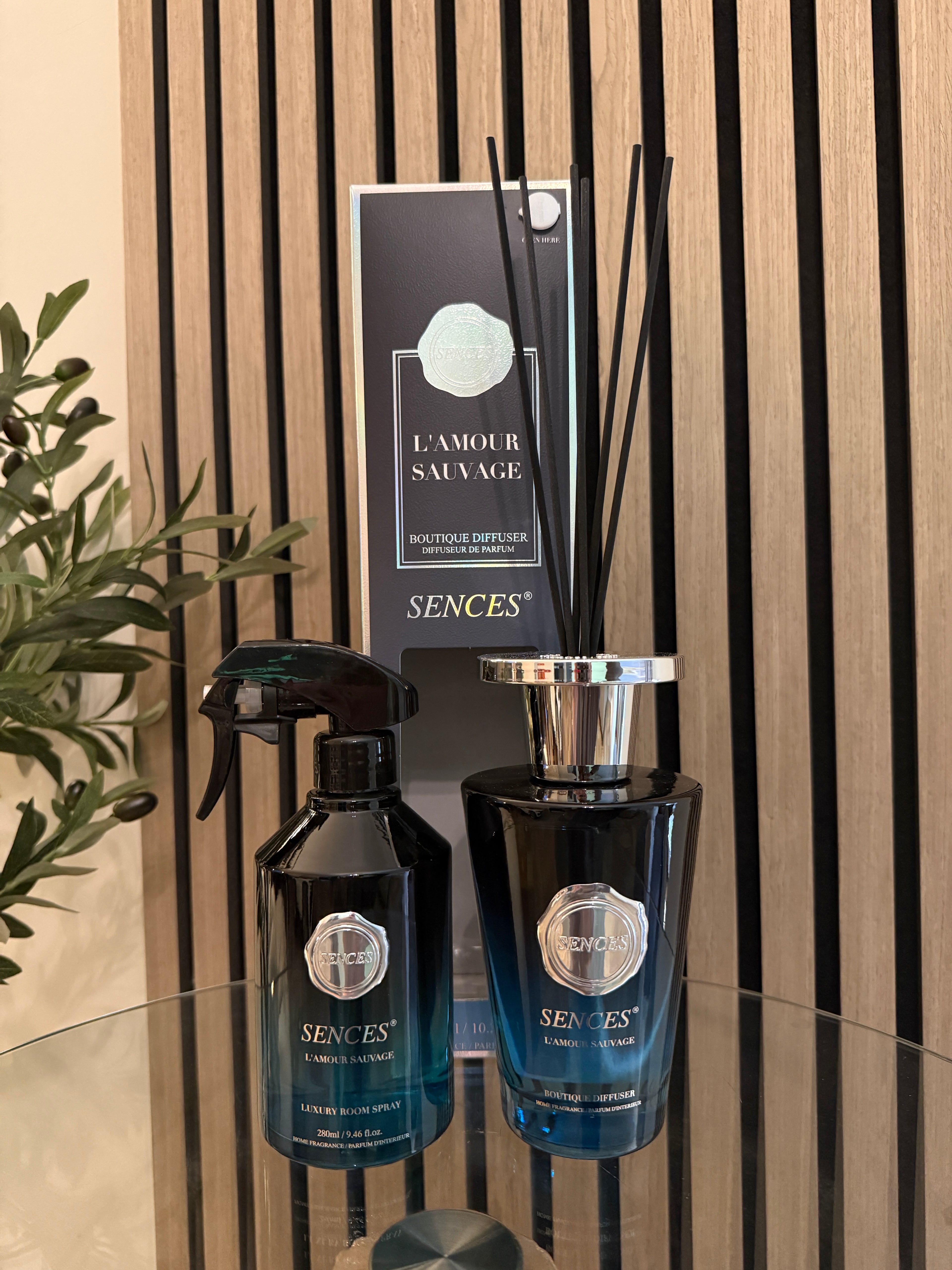 Sences L'Amour Sauvage 300ml Diffuser & 280ml Luxury Room Spray Bundle